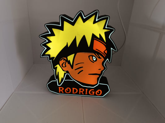 Luminária Naruto com nome personalizável.