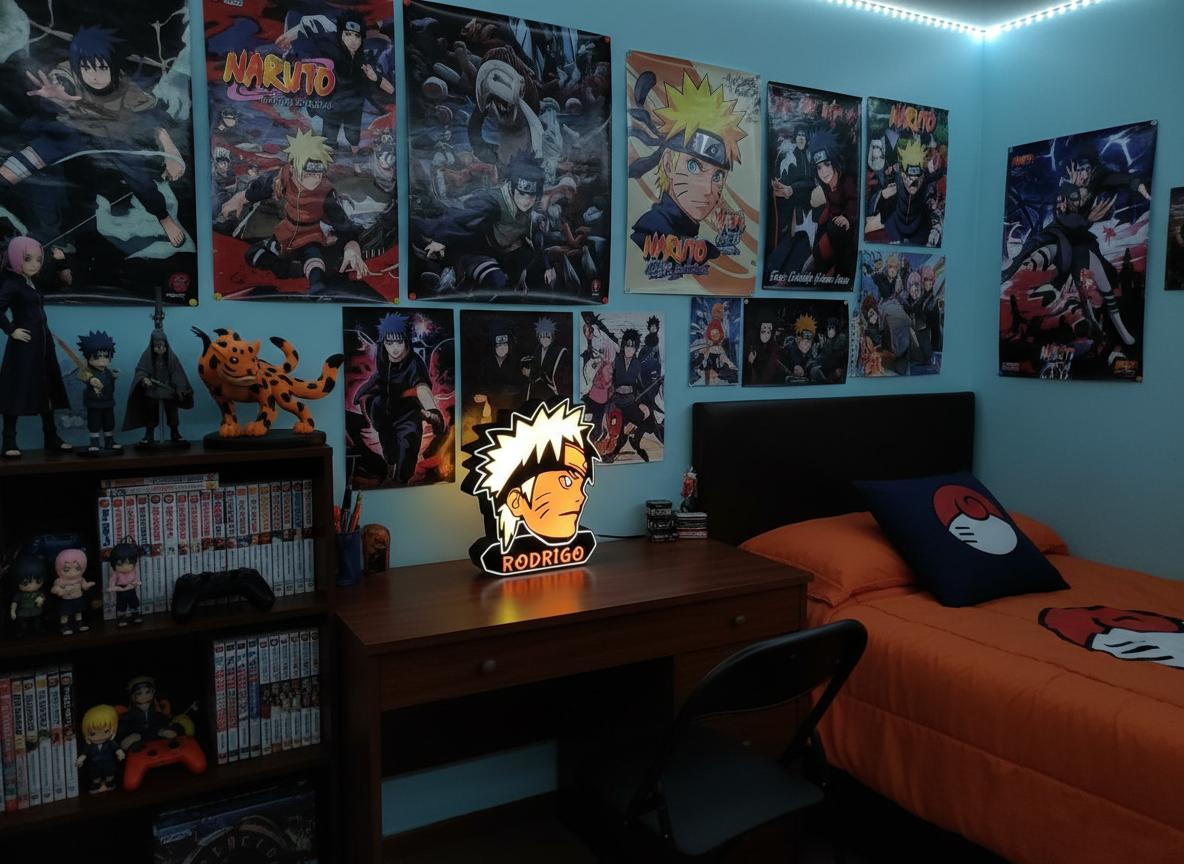 Luminária Naruto com nome personalizável.