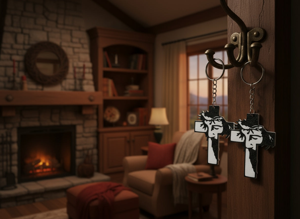 Porta-Chaves Silhueta de Jesus Cristo