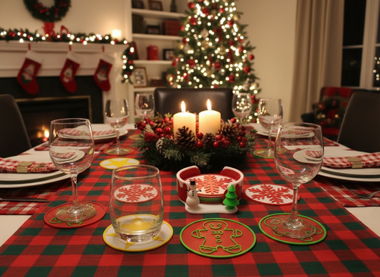 9 Bases de copos com suporte Natalicio