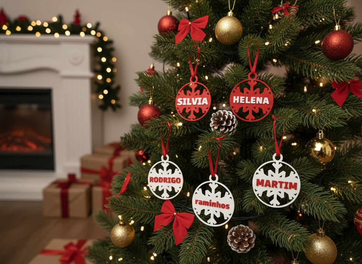 5 Argolas de Enfeite para Árvore de Natal Personalizáveis em 3D