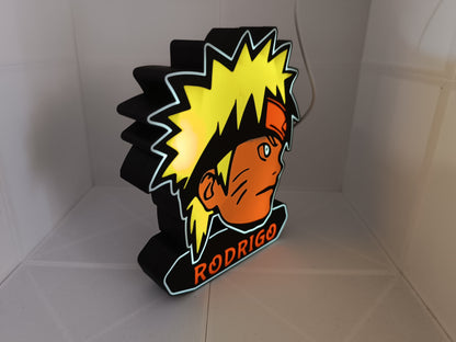 Luminária Naruto com nome personalizável.