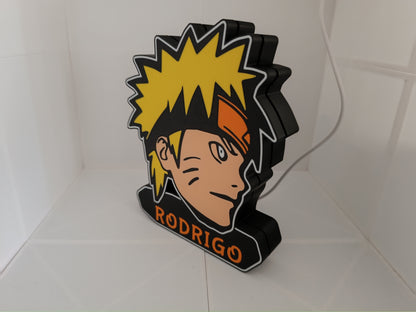 Luminária Naruto com nome personalizável.