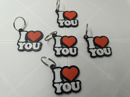 Porta-chaves “I ❤️ YOU” com Relevo — Amor que se sente 🔑❤️