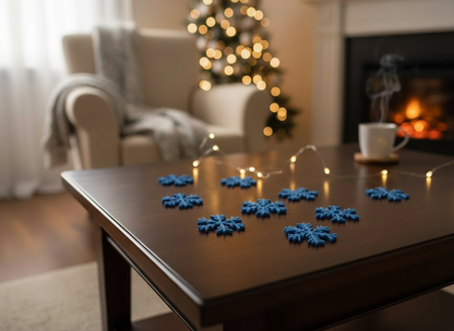 Pack de 12 Flocos de Neve de Cor personalizada