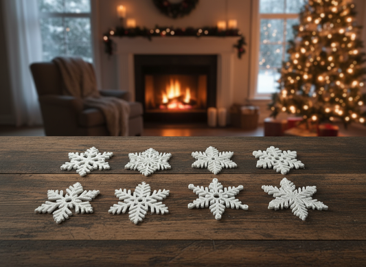 Pack de 12 Flocos de Neve de Cor personalizada