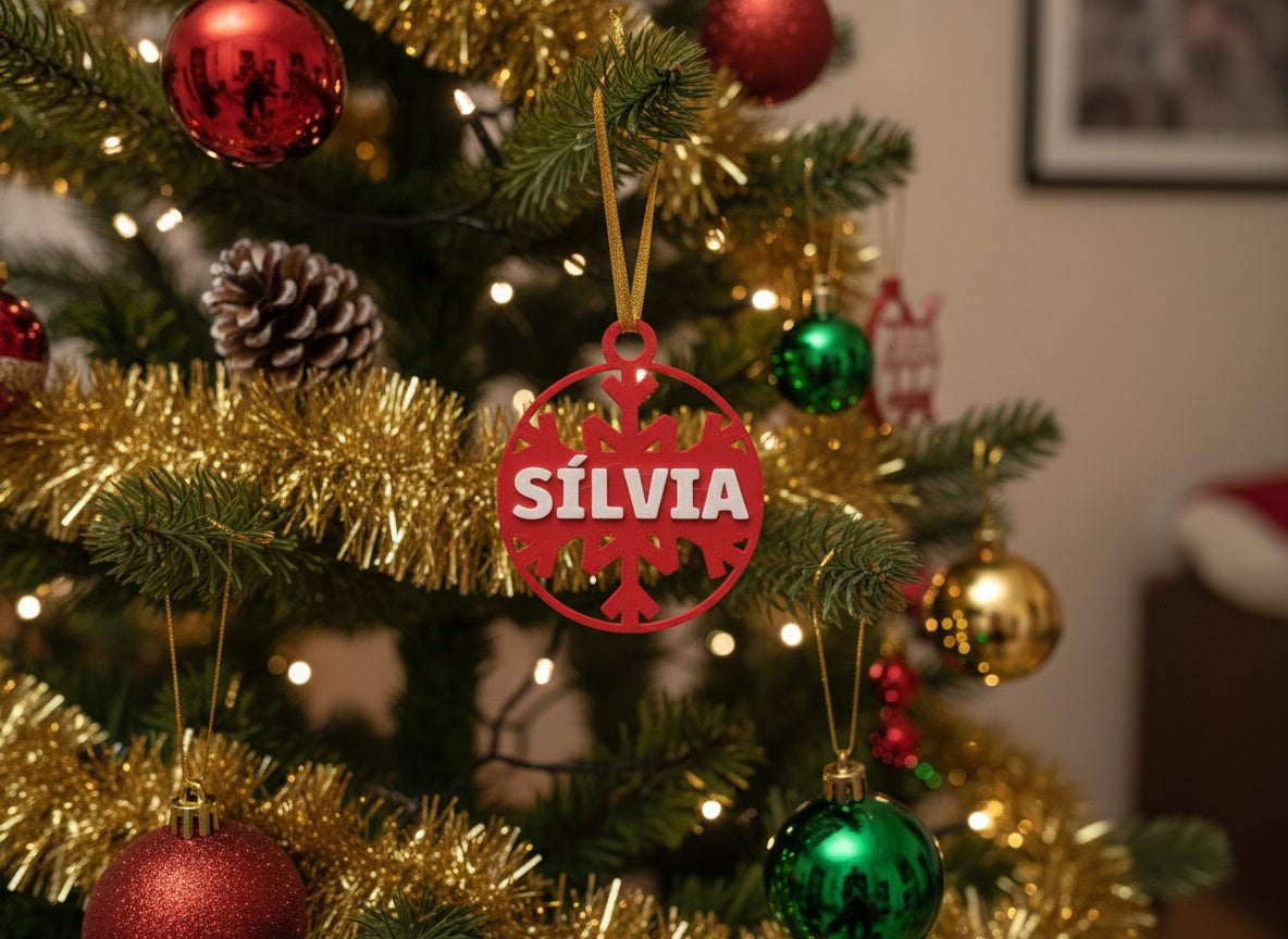 5 Argolas de Enfeite para Árvore de Natal Personalizáveis em 3D