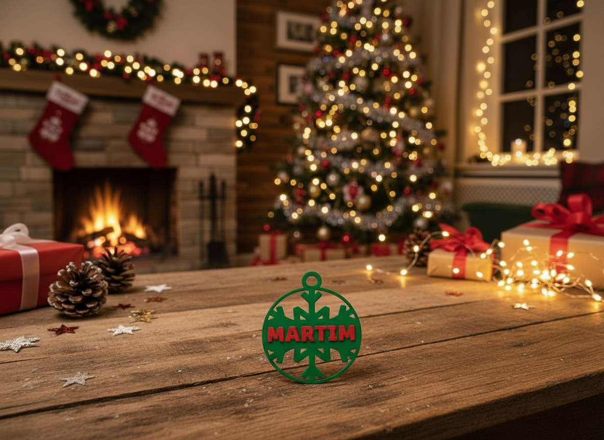 5 Argolas de Enfeite para Árvore de Natal Personalizáveis em 3D
