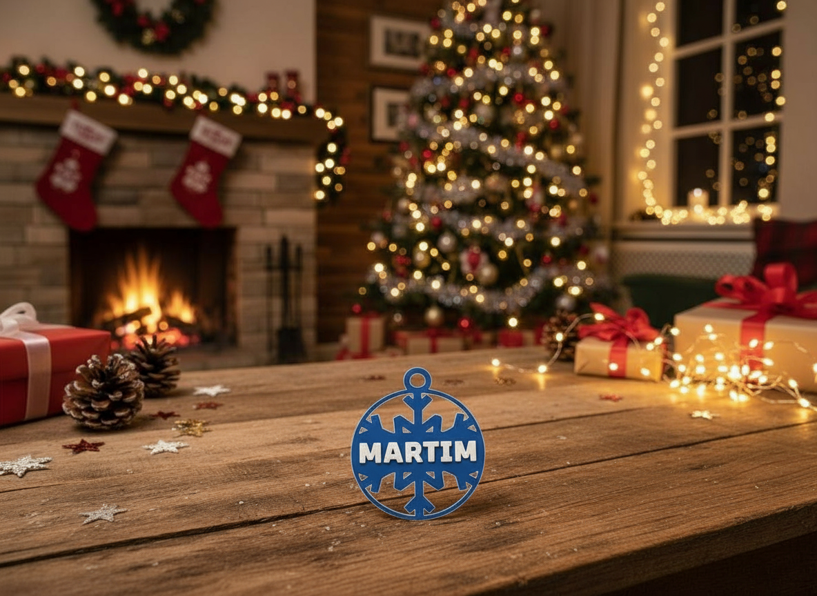 5 Argolas de Enfeite para Árvore de Natal Personalizáveis em 3D