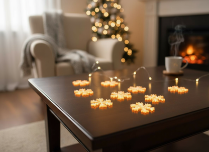 Pack de 12 Flocos de Neve de Cor personalizada