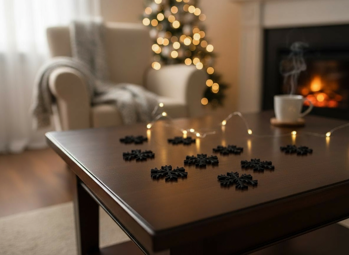 Pack de 12 Flocos de Neve de Cor personalizada