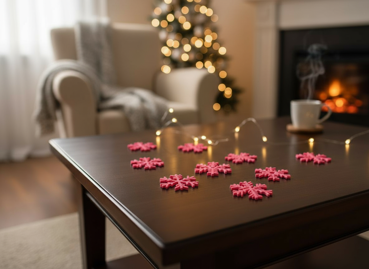 Pack de 12 Flocos de Neve de Cor personalizada